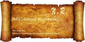 Nádassy Rozanna névjegykártya
